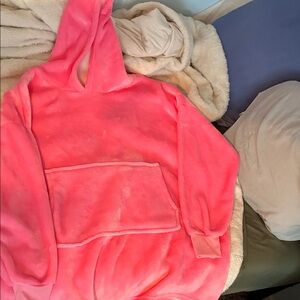 Pink Blanket Hoodie with Hood